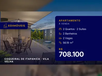 Apartamento com 2 Quartos à venda, 56m² no Coqueiral de Itaparica, Vila Velha