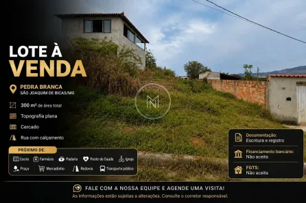 Lote/Terreno à venda, 300m² no Pedra Branca, São Joaquim de Bicas