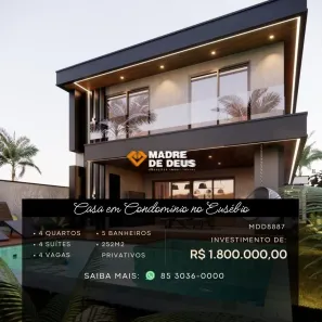 Casa de Condomínio com 4 Quartos à venda, 252m² no Cidade Alpha, Eusébio
