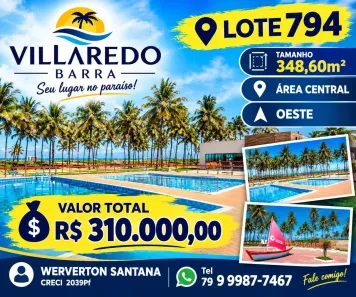 Lote/Terreno à venda, 348m² no , Barra dos Coqueiros