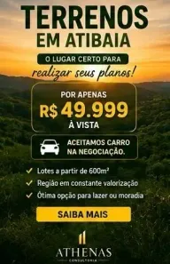 Lote/Terreno à venda, 600m² no Jardim Alvinópolis, Atibaia