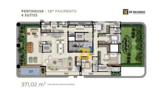 Cobertura com 4 Quartos à venda, 371m² no Plano Diretor Sul, Palmas