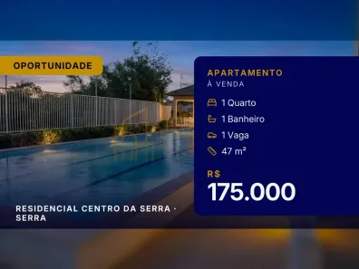 Apartamento com 1 Quarto à venda, 47m² no Residencial Centro da Serra, Serra