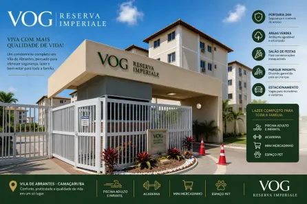 Apartamento com 2 Quartos para alugar, 56m² no Vila de Abrantes (Abrantes), Camaçari