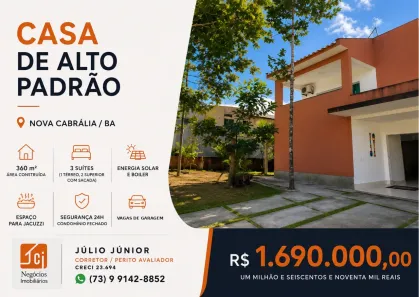Casa com 3 Quartos à venda, 360m² no Coroa Vermelha, Santa Cruz Cabrália