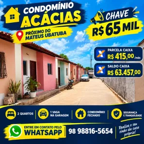 Casa de Condomínio com 2 Quartos à venda, 54m² no Centro, Paço do Lumiar