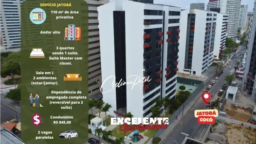 Apartamento com 3 Quartos à venda, 110m² no Cocó, Fortaleza