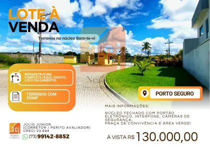 Lote/Terreno à venda, 250m² no Porto Seguro, Porto Seguro