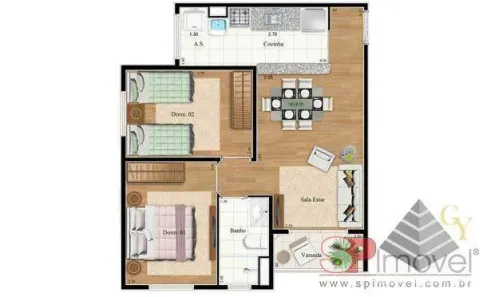 Apartamento com 2 Quartos à venda, 50m² no Protendit, São Paulo