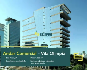 Sala Comercial para alugar, 1325m² no Vila Nova Conceição, São Paulo