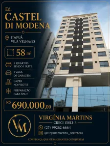 Apartamento com 2 Quartos à venda, 58m² no Itapuã, Vila Velha
