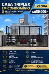 Sobrado com 3 Quartos à venda, 120m² no Estados, João Pessoa