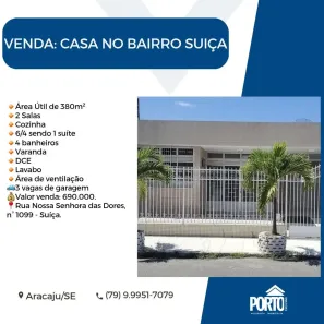 Casa com 6 Quartos à venda, 380m² no Suíça, Aracaju
