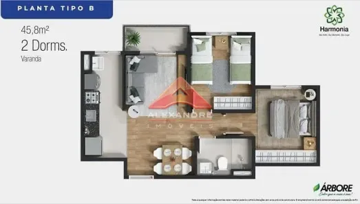Apartamento com 2 Quartos à venda, 45m² no Conjunto Residencial Galo Branco, São José dos Campos