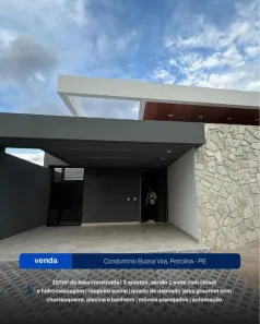 Casa de Condomínio com 3 Quartos à venda, 153m² no Loteamento Recife, Petrolina