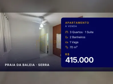 Apartamento com 3 Quartos à venda, 70m² no Praia da Baleia, Serra