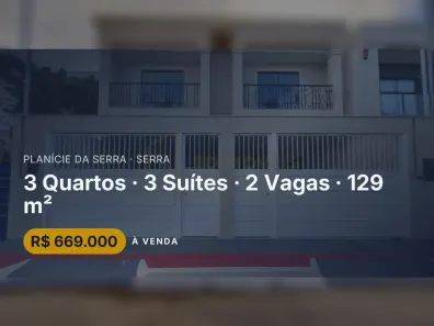 Casa com 3 Quartos à venda, 129m² no Planície da Serra, Serra