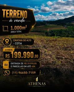 Lote/Terreno à venda, 1000m² no Centro (Caucaia do Alto), Cotia