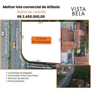 Lote/Terreno à venda, 1137m² no Loteamento Loanda, Atibaia