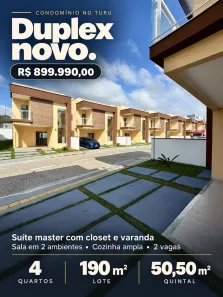 Casa de Condomínio com 4 Quartos à venda, 190m² no Turu, São Luís