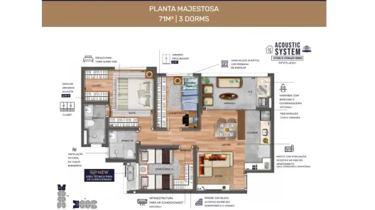 Apartamento com 3 Quartos à venda, 71m² no Vila Industrial, São José dos Campos