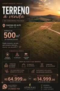 Lote/Terreno à venda, 500m² no dos Mendes (Caucaia do Alto), Cotia