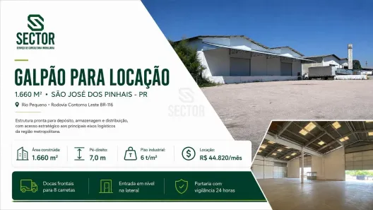 Galpão/Depósito/Armazém para alugar, 1660m² no Rio Pequeno, São José dos Pinhais