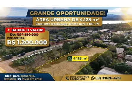 Lote/Terreno à venda, 4128m² no Distrito Industrial, Santa Cruz do Sul