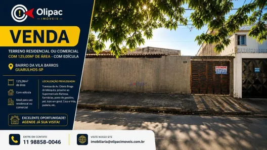 Lote/Terreno à venda, 125m² no Vila Barros, Guarulhos