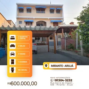 Sobrado com 3 Quartos à venda, 242m² no Mirante do Arujá, Arujá