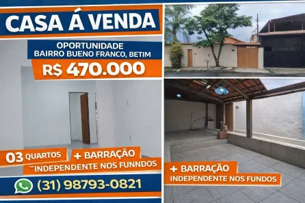 Casa com 3 Quartos à venda, 120m² no Conjunto Habitacional Bueno Franco, Betim