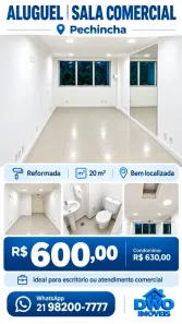 Sala Comercial para alugar, 20m² no Pechincha, Rio de Janeiro