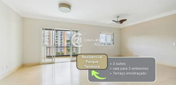 Apartamento com 3 Quartos para alugar, 139m² no Tamboré, Santana de Parnaíba