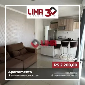 Apartamento com 1 Quarto para alugar, 40m² no Vila Santa Tereza, Bauru