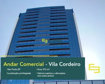 Imóvel Comercial para alugar, 310m² no Vila Cordeiro, São Paulo