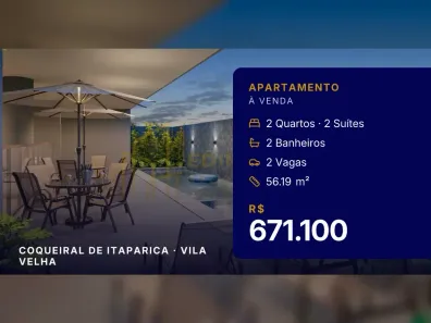 Apartamento com 2 Quartos à venda, 56m² no Coqueiral de Itaparica, Vila Velha