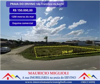 Lote/Terreno à venda, 376m² no Praia do Ervino, São Francisco do Sul