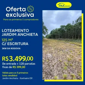 Lote/Terreno à venda, 125m² no Jardim Anchieta Gleba A, Itanhaém