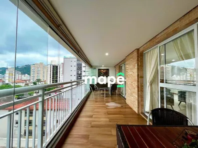 Apartamento com 3 Quartos para alugar, 159m² no Gonzaga, Santos