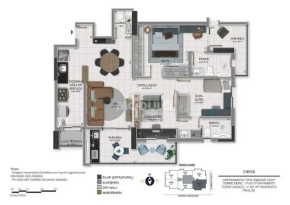 Apartamento com 3 Quartos à venda, 104m² no Jardim Sul, Uberlândia