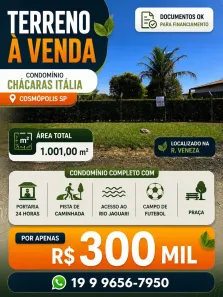 Lote/Terreno à venda, 1001m² no Itapavussu, Cosmópolis