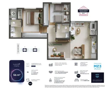 Apartamento com 2 Quartos à venda, 56m² no Conjunto Residencial Trinta e Um de Março, São José dos Campos