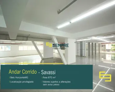 Sala Comercial para alugar, 870m² no Savassi, Belo Horizonte