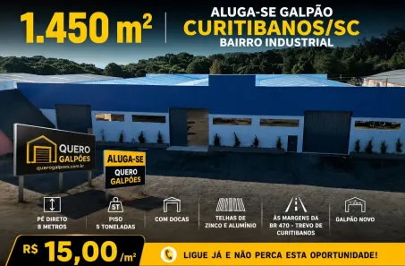 Galpão/Depósito/Armazém para alugar, 1450m² no , Curitibanos