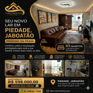 Apartamento com 3 Quartos à venda, 67m² no Piedade, Jaboatão dos Guararapes