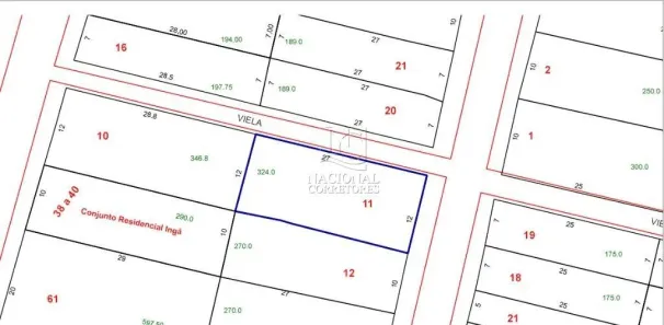 Lote/Terreno à venda, 324m² no Vila Linda, Santo André