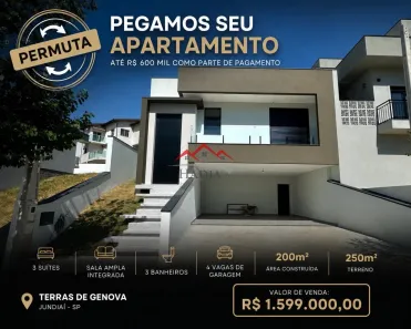 Casa de Condomínio com 3 Quartos à venda, 200m² no Chácara Morada Mediterrânea, Jundiaí