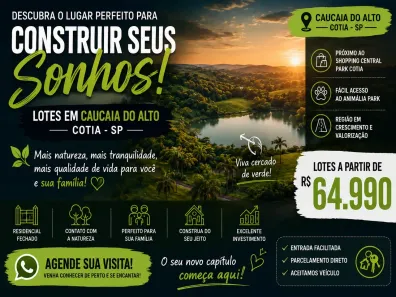 Lote/Terreno à venda, 500m² no Tijuco Preto(Caucaia do Alto), Cotia