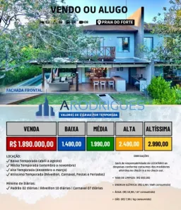 Casa de Condomínio com 3 Quartos à venda, 300m² no Praia do Forte, Mata de São João