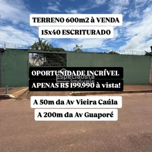 Lote/Terreno à venda, 600m² no Cuniã, Porto Velho